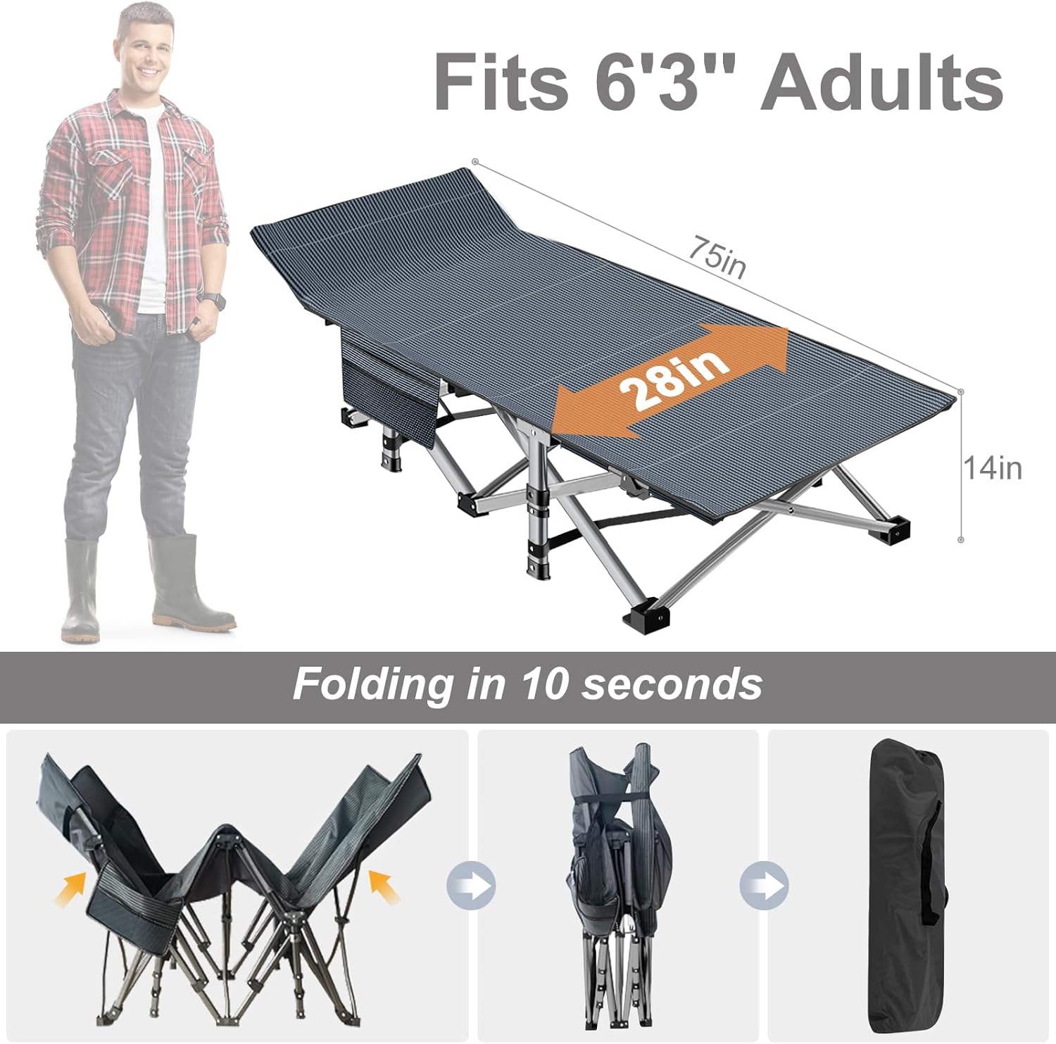 Heavy Duty Foldable Camping Bed